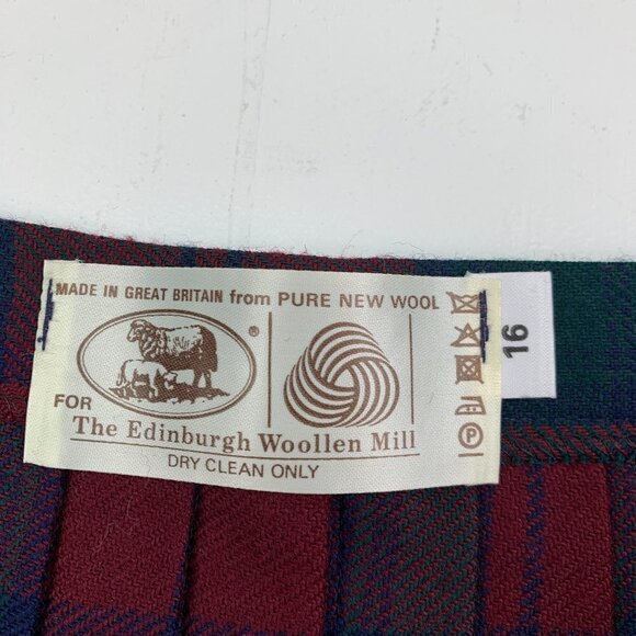 The Edinburgh Woollen Mill Made in Great Britain 100% New Wool Plaid Wrap Skirt - Picture 7 of 7